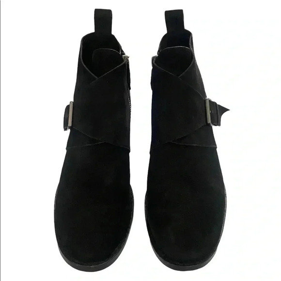 Eileen Fisher Savoy Nubuck Suede Buckle Booties - Picture 2 of 8